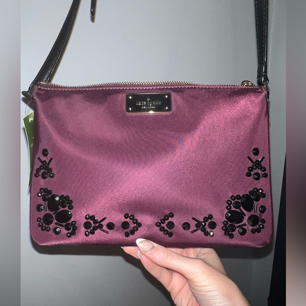 NWT Kate Spade Purple Embellished Crossbody Bag